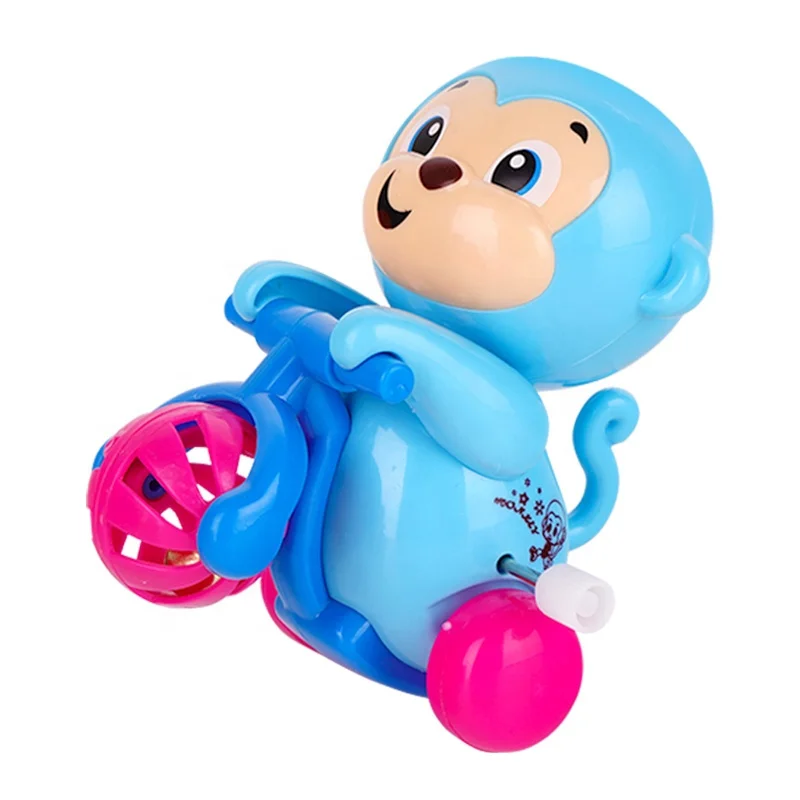 

1-3 Children ring cartoon animal stunt monkey wind up toy