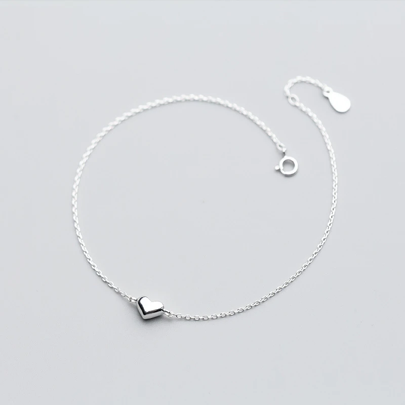 

Hot Sale S925 Sterling Silver Fashion Sweet Heart Anklet Jewelry For Women