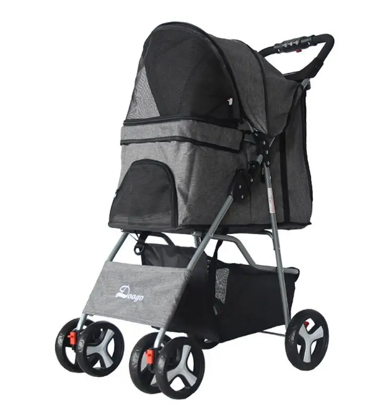 

Wholesale OEM Customized Logo Four Wheel Pet Stroller Light Collapsible Waterproof Age Dog Walk Travel