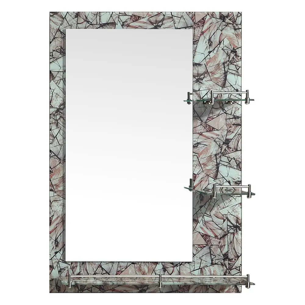 2019 wholesale cheap bathroom mirror with glass shelf