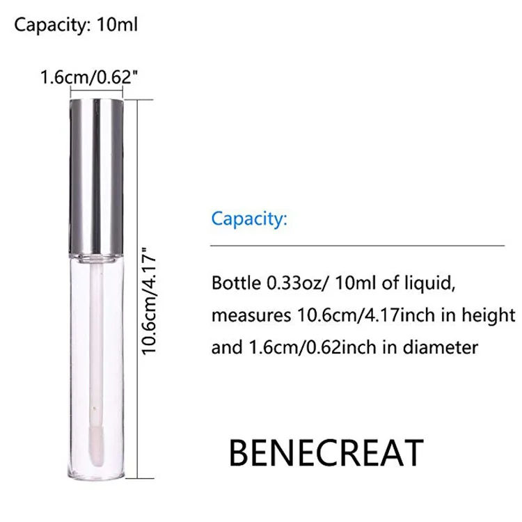 
10ml Wholesale Eco Friendly Custom Plastic Tube Container Private Label Empty Cosmetic Packaging Lipgloss Lip Gloss Wand Tube 