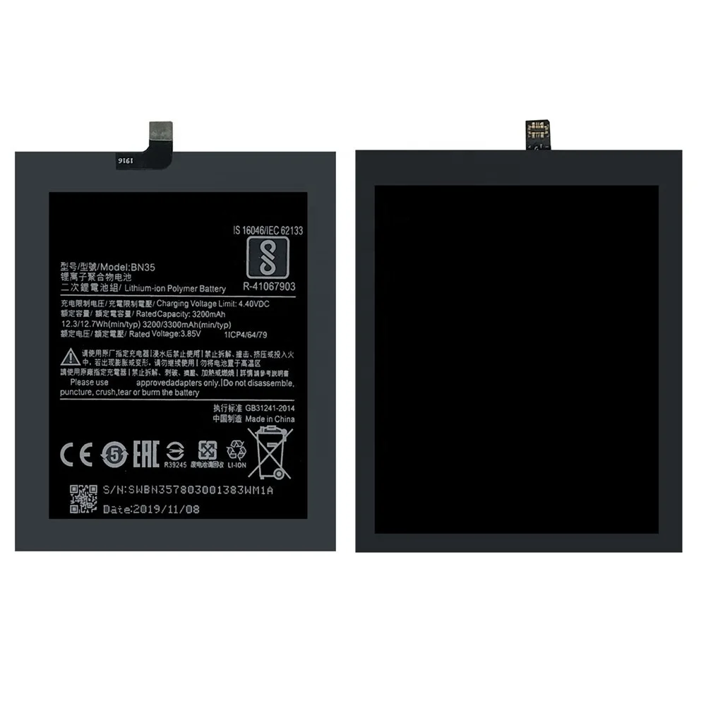 

BN35 For Xiaomi Redmi 5 Battery Original XiaoMi Li-Polymer Rechargeable Batteries 3200/3300mAh Factory Wholesale Akku