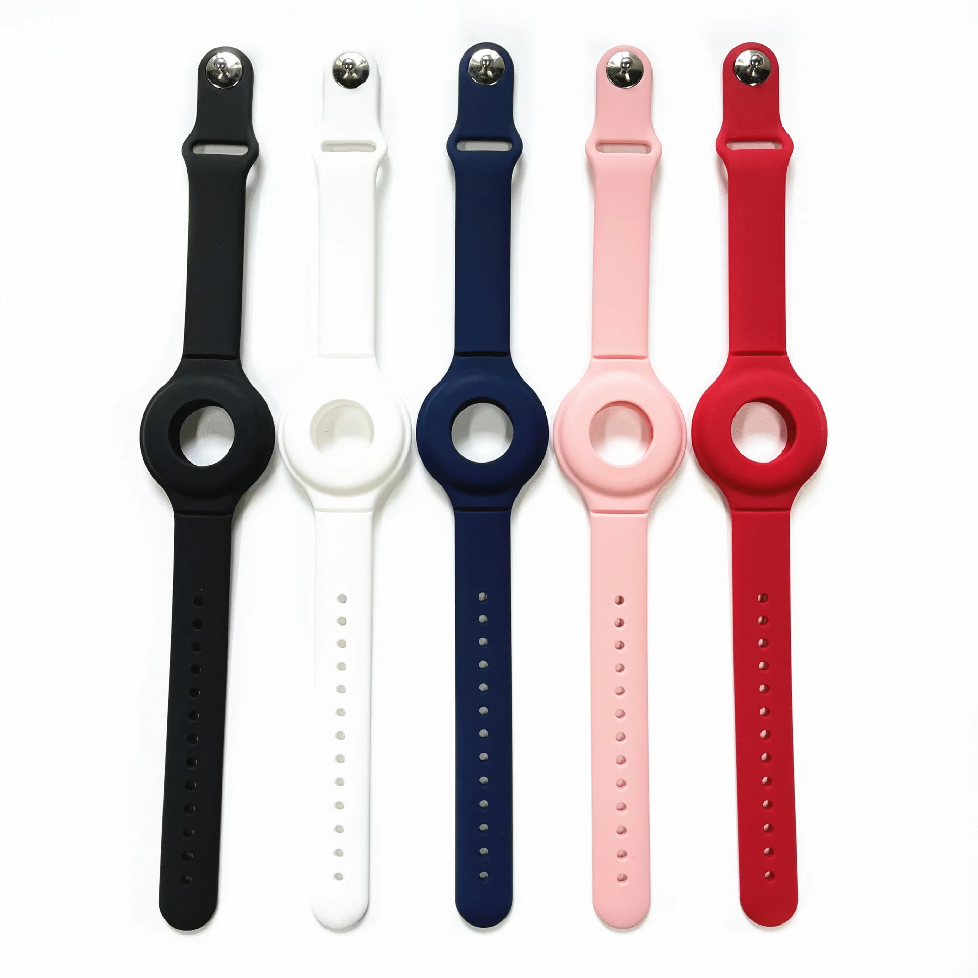 

Lianmi Creative Protective Bracelet Case For Airtag Solid color Soft Silicone Watch Band Strap Case For Children, Multi colors/as the picture shows