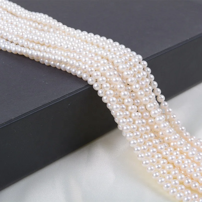 

Fengzuan jewelry 2022 hot sale 2-3mm round white Baby pearl freshwater pearl strand DIY bracelet necklace jewelry production