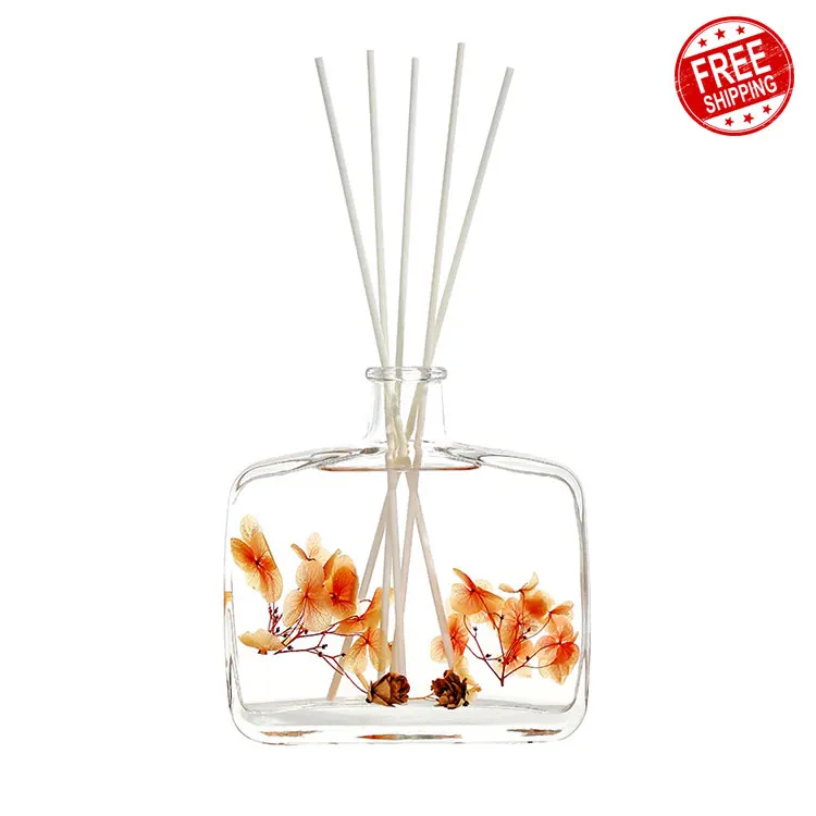 

Private label reed diffuser box packaging sticks fiber reed diffuser dried flower Non-fire essential oil aromatherapy