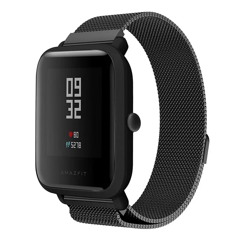 

Watch Bands for Xiaomi Huami Amazfit Bip Youth Watch Milanese Loop Stainless Steel Mesh wrist Strap for Amazfit Bip band, Red/black/blue ect