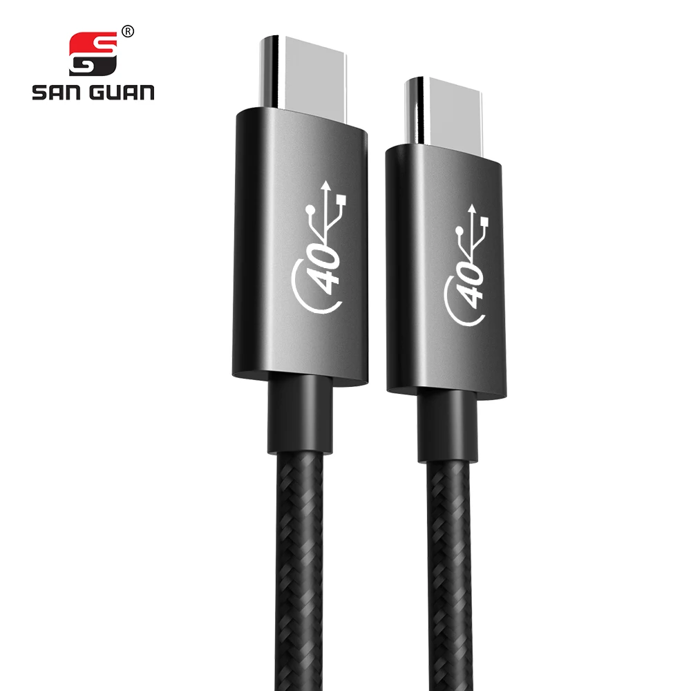 

New Arrival Usb4 Gen3 Coaxial Cable PD Fast Charging Thunderbolt 3 Cable Active Type 40Gbps 100w Usb C To Usb C Cable