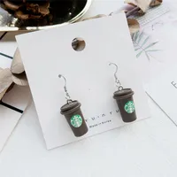 

Fashion Resin Drink Bottle Charms Pendants Drop Earrings Coffee Cup Dangle Earrings for Women Jewelry Accessories