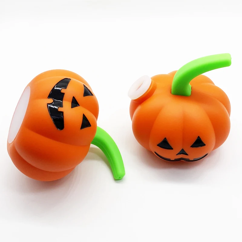 

Shiny New smoking accessories Pumpkin Halloween pipe silicone smoking water pipes glass funnel Portable Tobacco pipe, Orange , yellow