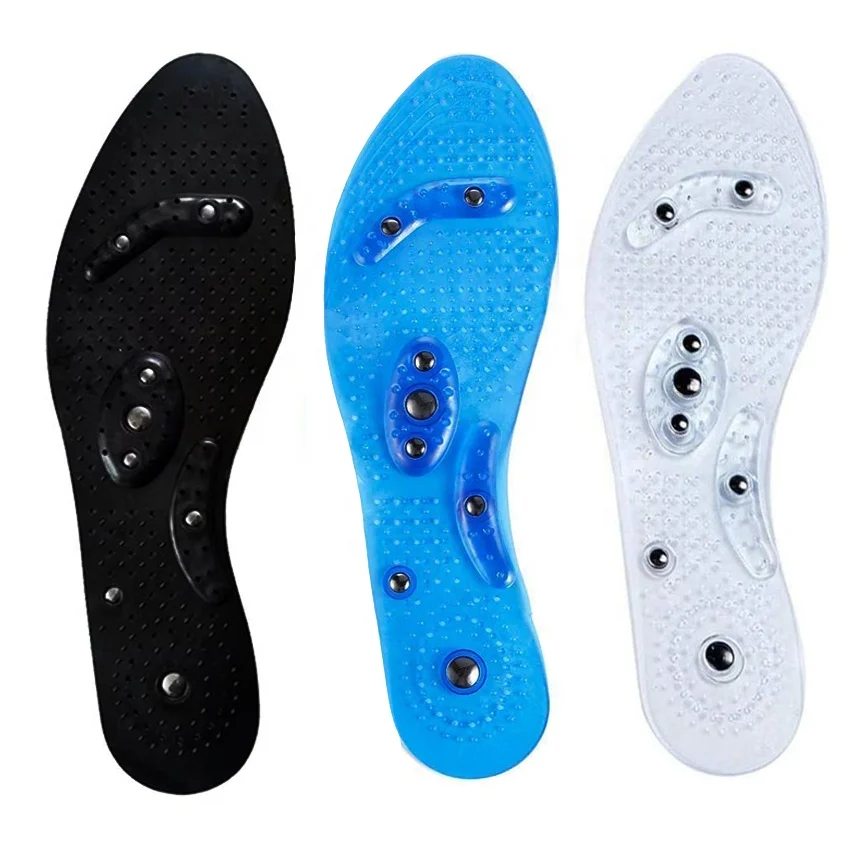

Transparent Magnetic Therapy Foot Massage Shoes Insoles Gel Anti-fatigue Slimming Massager Shoe-pad Weight Loss Insole HA00126, Transparent/black/blue/custom colors