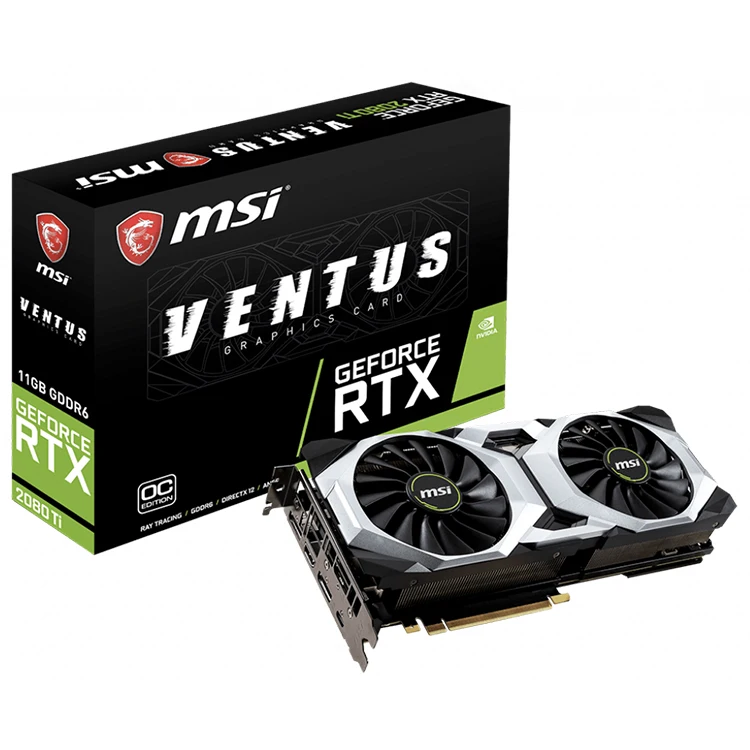 

MSI NVIDIA GeForce RTX 2080 Ti 11G OC Gaming Graphics Card with GDRR6 352-bit HDMI/DP Ray Tracing Turing Architecture