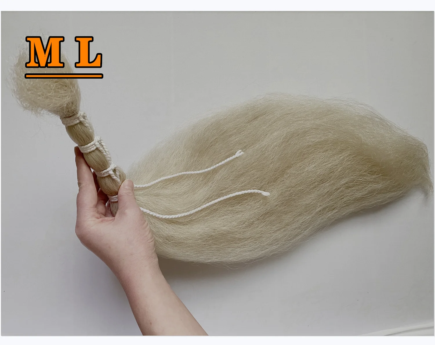 2025- Animal Hair Bundles 100% Washed Yak Tail Hair Natural White Color 26''- 28''