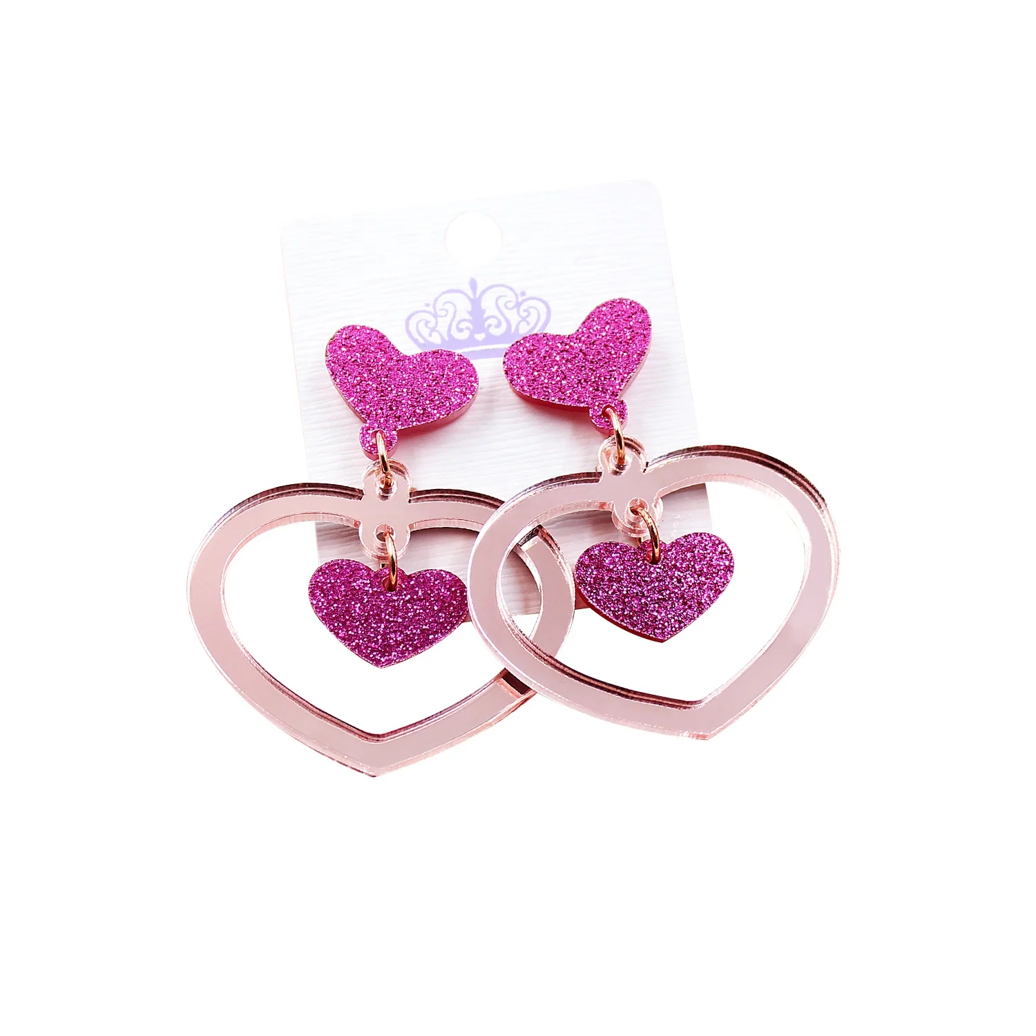 

HP106 Acrylice Heart Earrings Valentien's Day Acrylic Earrings, Picture