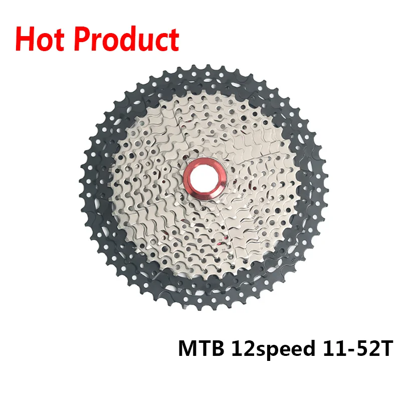 

Hot product XTOS MTB Bicycle 12speed freewheel 11-52T Mountain bike flywheel cassette bike parts, Silver&black