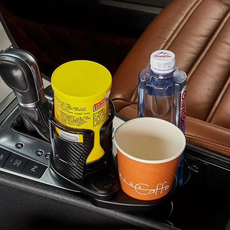 

Cheap car decoration parts in-car water cup holder TOLag multi-function two-in-one car drink water cup holder extender, Black