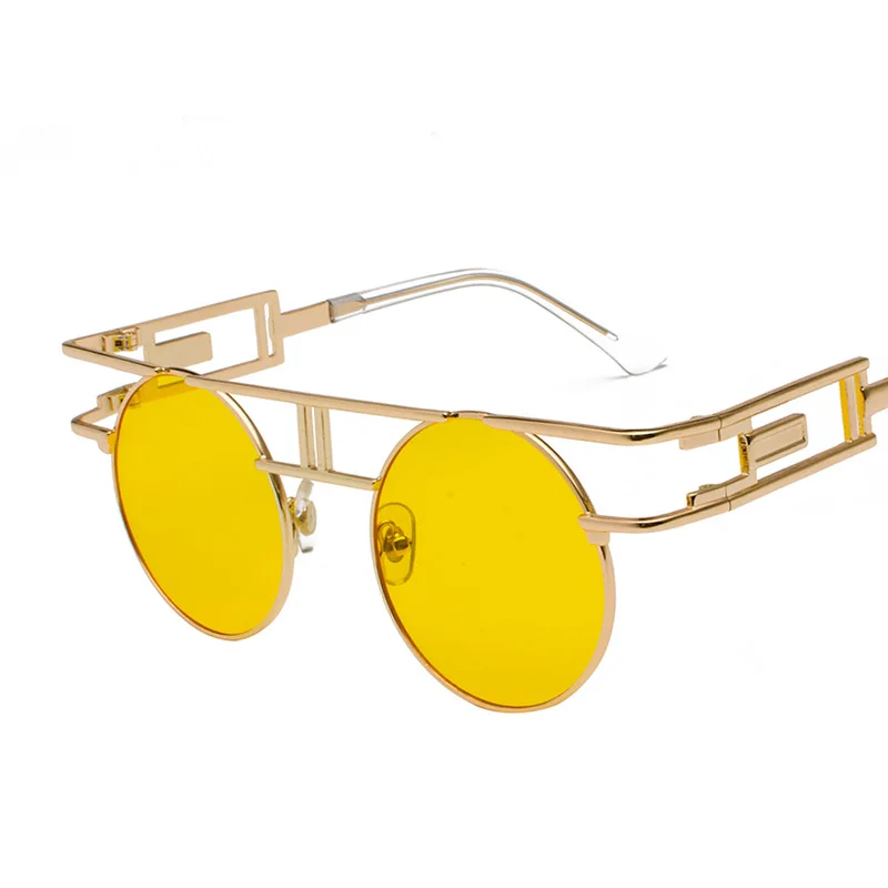 

Vintage Multi Different Dazzling Colors Retro UV Protection Round Punk Sun Glasses Classic Gothic Steampunk Sunglasses, Different colors