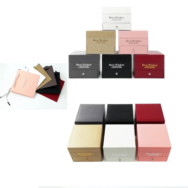 

Rose flower jewelry gift box flower lipstick box drawer rose flower valentine's day gift box