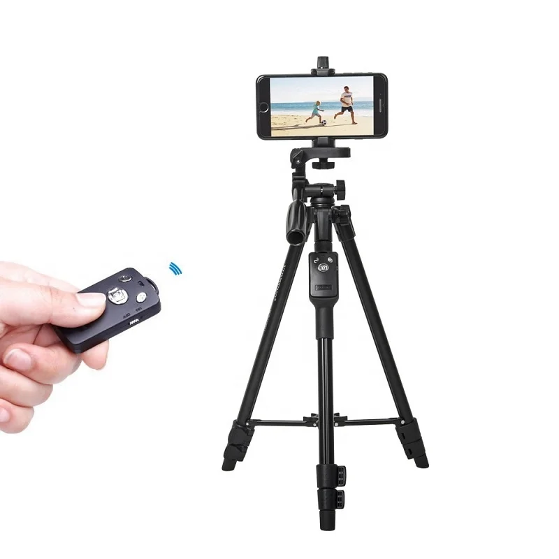 

Yunteng 5208 Mobile Phone Camera Tripod Stand with Wireless Blue tooth Remote Shutter, Black