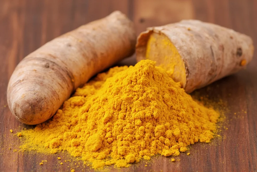 Turmeric root and powder showing natural anti-inflammatory properties of turmeric