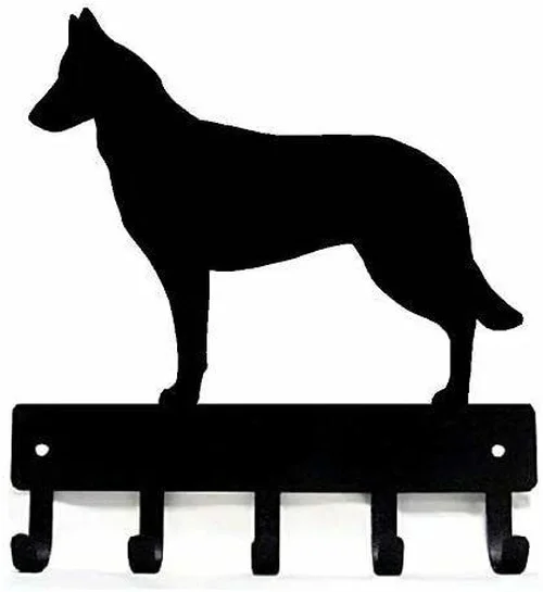 

Yinfa Factory Quality Brand new Decor Metal Wall Art Craft Belgian Malinois Dog-Key Rack & Leash Hanger-9 Inch/6 Inch Wide Black