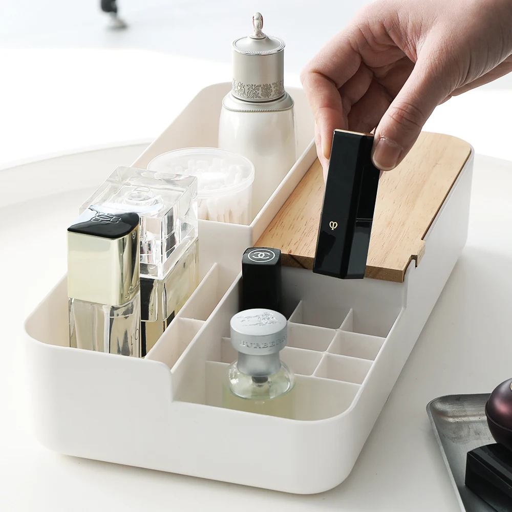 

Northern european-style desktop decoration nordic cosmetic makeup organizer Storage Box, White