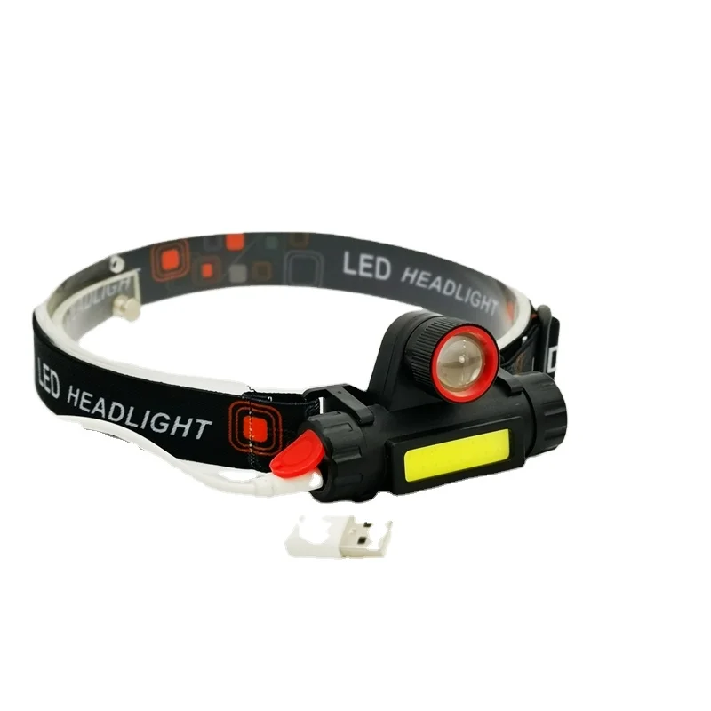 Amazon top seller 2 beams rechargeable led headlamp adjustable zoom function with factory price direct wholesale