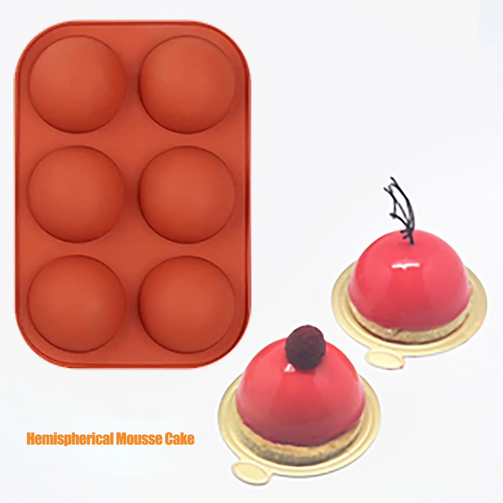 6-hole Half Sphere Silicone Molds Chocolate Soap Mould Bakeware Cake Decorating Tools
