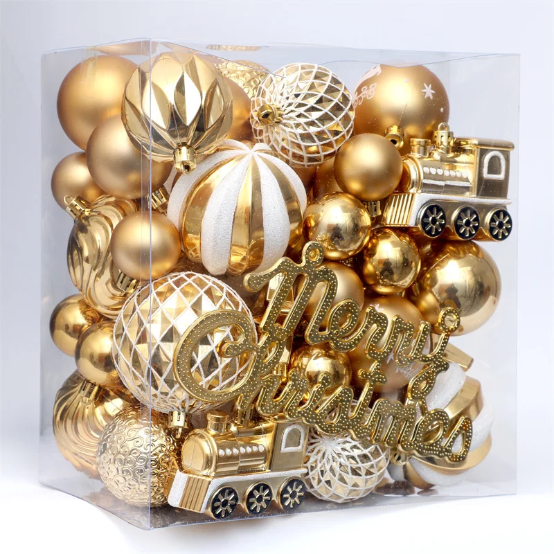 Image of Ornaments Baubles Balls Christmas Boxed Colorful Design Hanging Ball Decorative 6cm Gift Mixed Set