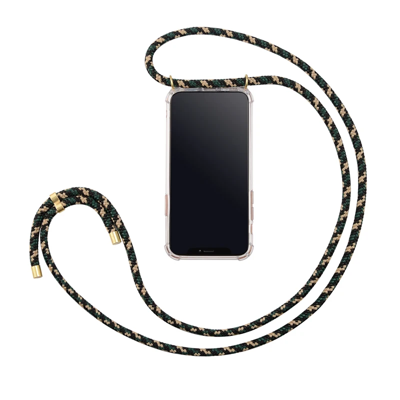 

Mobile Accessory 6mm Lanyard Necklace Phone Case for iPhone 11 12 Pro Max 1.5 Meter PPM Rope Case