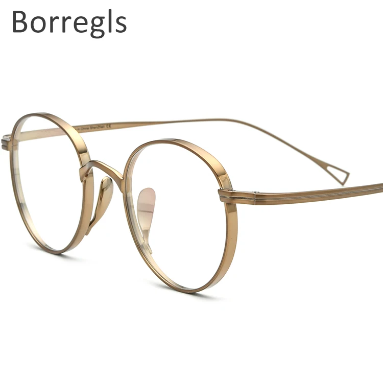 

Borregls Titanium Glasses Frame Men Retro Round Prescription Eyeglasses Women 2021 Vintage Myopia Optical Japan Eyewear 185651