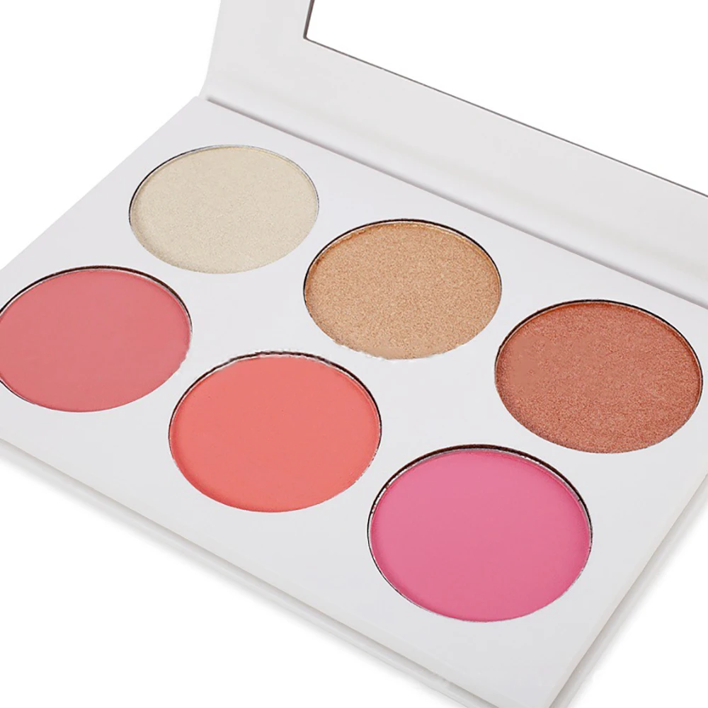Best selling Highlighter Makeup Private Label Customized 6 color Blush Palette