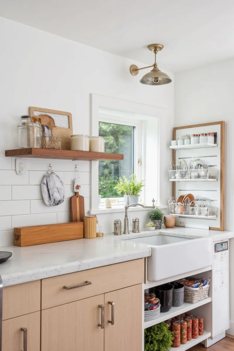 Cozy family-style small kitchen layout