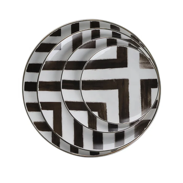 

Dinnerware Gold Plated Stripped Dinnerware Set Wedding Dinnerware Sets