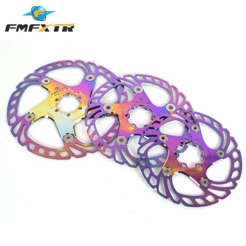 

FMFXTR FMFXTR High Quality Colorful 160 180 203 mm CNC Engraving and Milling Titanium-Plated Bicycle Floating Disc Brake Rotor