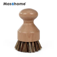 

Masthome Eco-friendly Natural handheld beech wooden brush and pan horse Fiber kitchen cleaning dish Pot brush
