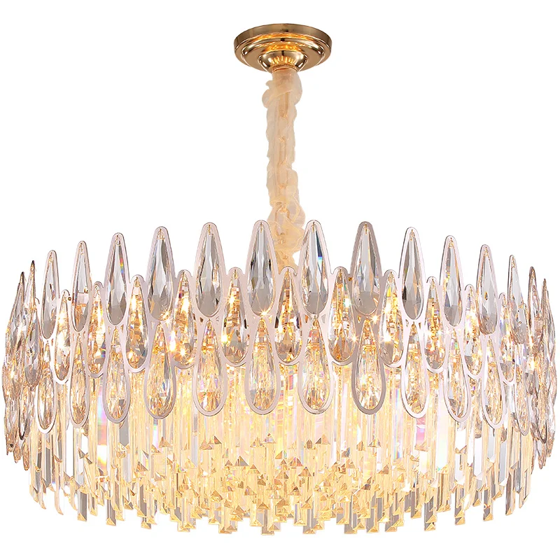 Simple Modern LED Crystal Chandelier Restaurant Pendant Lights For Living Room