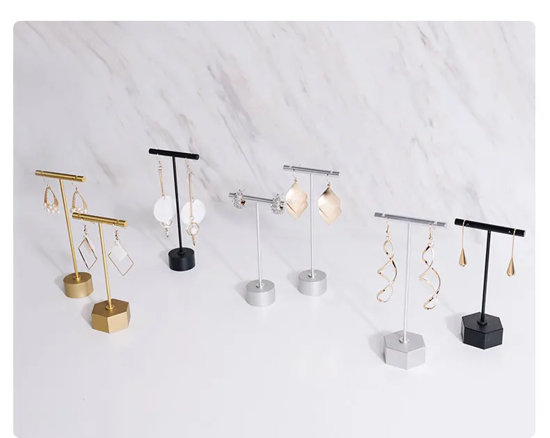 

wholesale modern metal hanging jewelry earrings holder display stand in stock, Red,white,black,brown,green,purple