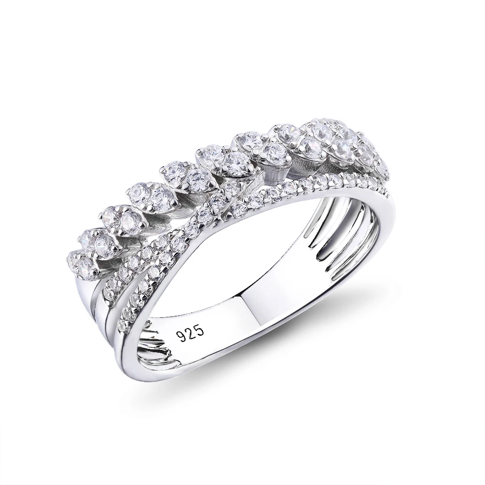 

High quality 925 sterling silver ring with custom made logo design wedding rings for girls