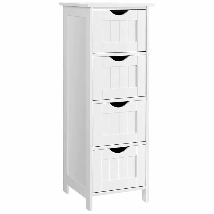 Vasagle Bathroom Living Room Kitchen Entryway White Floor Storage Cabinet Slim Wooden Storage Unit With 4 Drawers Buy Storage Organiser Bathroom Cabinet Sink And Cabinet Unit Product On Alibaba Com