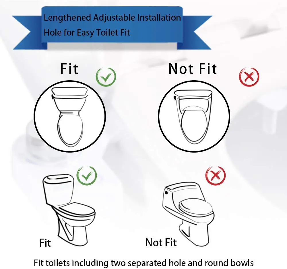 
Home Bidet, Self-Cleaning and Retractable Nozzle, Fresh Water Spray Non-Electric Mechanical Bidet Toilet Seat Attachment 