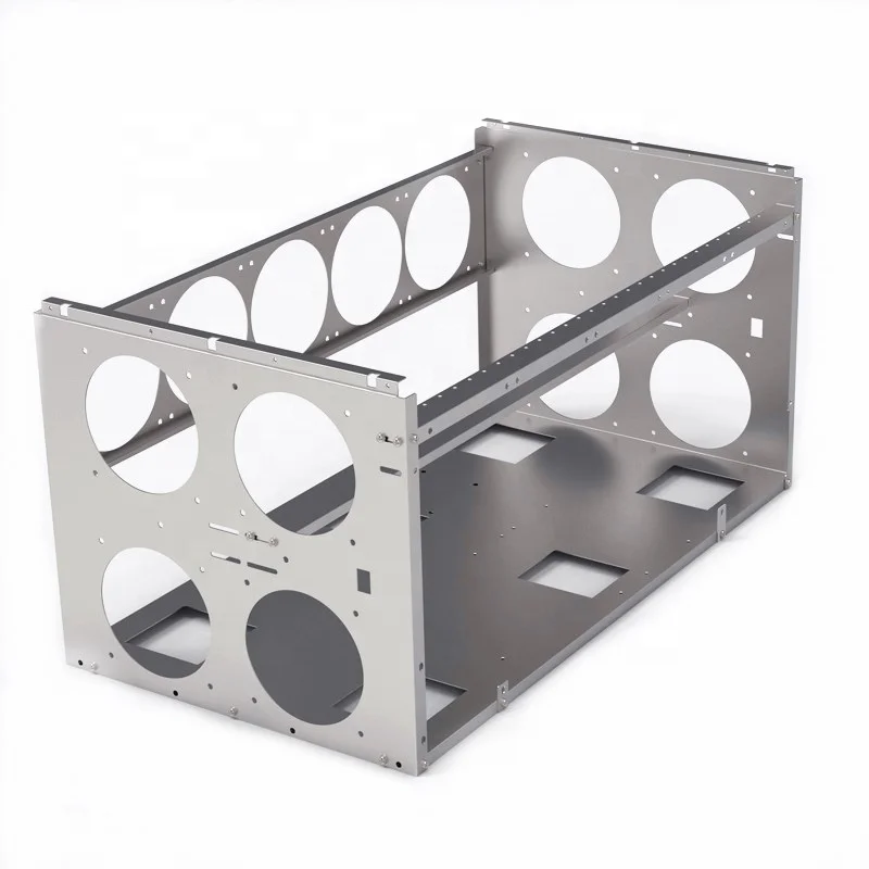 

6 GPU 8 GPU 12 GPU Open Air Frame Stackable Mining Rig Frame rack case For ETH/ETC/ ZCash in stock, Silver