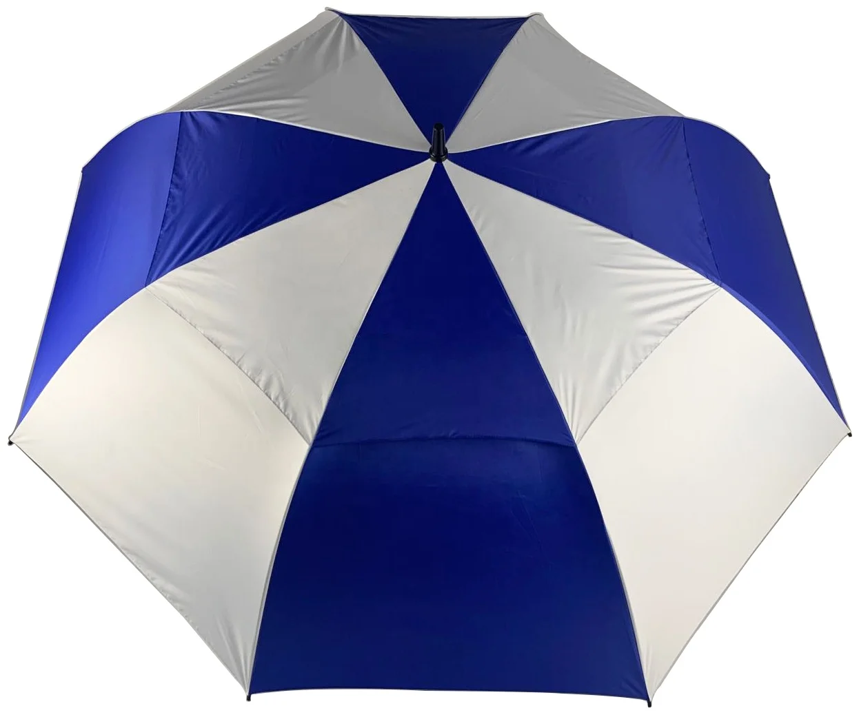 

34 inch navy and white extra large double layers air vented golf umbrella windproof for sun and rain,many colors to choose, Blue and white