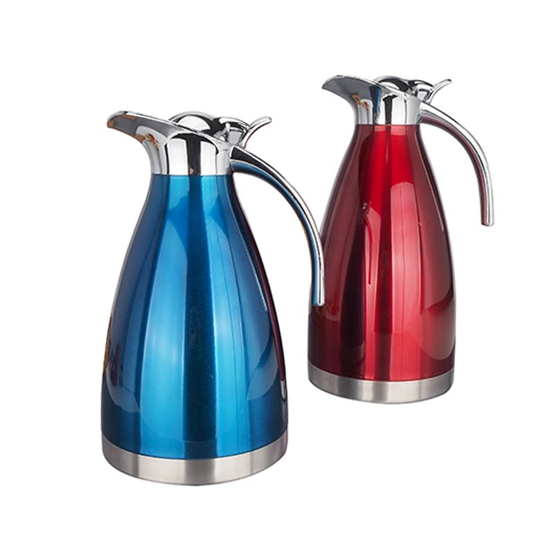 

Wholesale stainless steel double walled vacuum flasks kettle tea coffee serving pot, heat preservation water kettle, Customized color