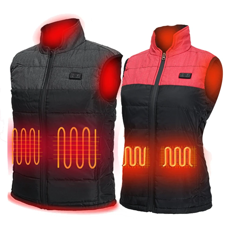 

4 Areas winter warm USB Rechargeable multi switches heating vest for couples Electrical Heated Sleeveless Jacket Smart Vest