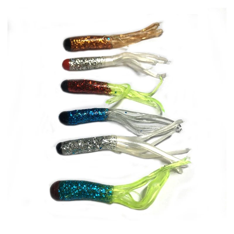 

Free sample Peche 5cm rubber octopus Squid Tubular Soft bait skirts tube fishing lures tackle For Jigs Jigging Tuna, 6 colors