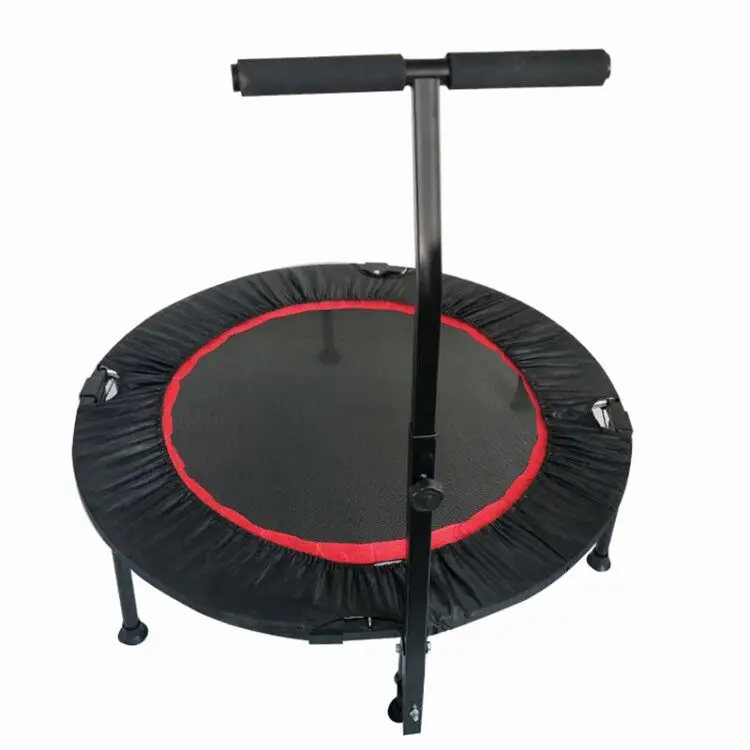 
40 inch Portable Foldable Outdoor Indoor Safely Mini Trampoline with Handrail for Kids Adults Fitness Workout Gym Exercise 