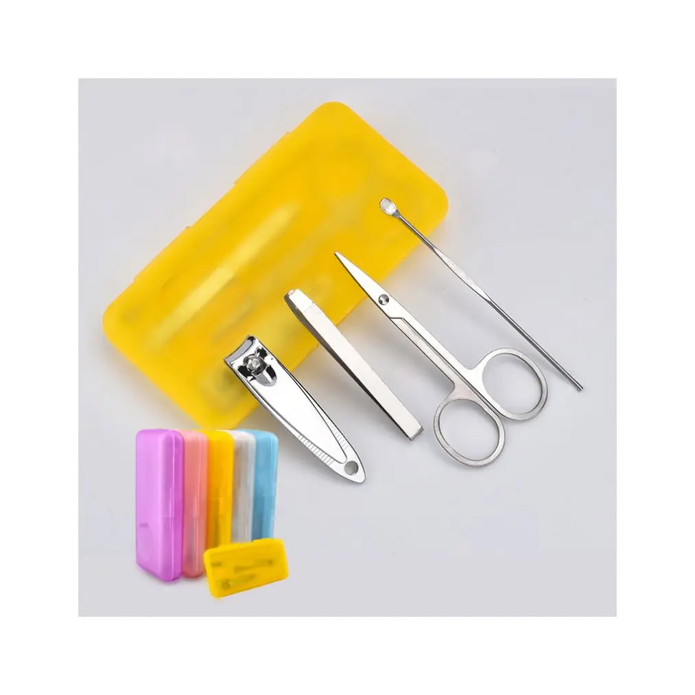 

portatil manicure pedicure and scissors 4 step mini manicure sets yellow manicure kits