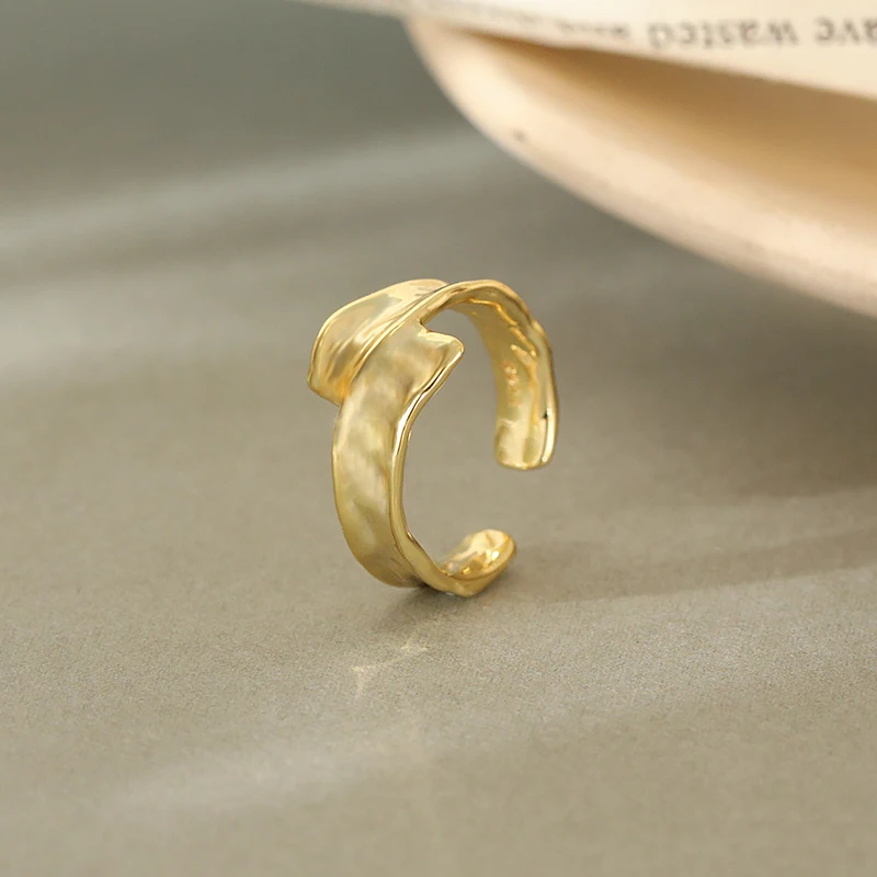 

Fashion Jewelry Minimalist men women Relief Gold plated silver 925 rings