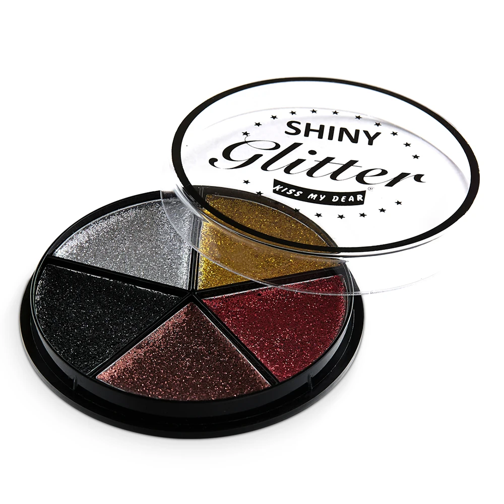 

5 colors high pigment glitter eyeshadow cheap eyeshadow pelette, Muliti-color