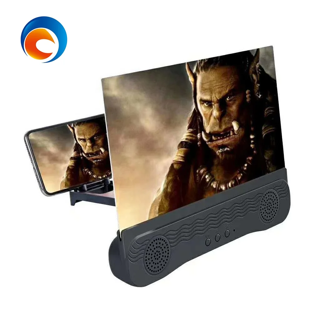 

12inch HD phone screen magnifier desktop bracket movie video mobile magnifier with speaker phone screen amplifier